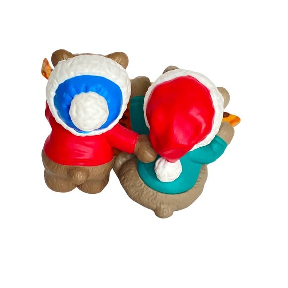 1994 Hallmark Keepsake Friends Stand By You Bears Sharing Pizza Ornament Vintage - Picture 3 of 8